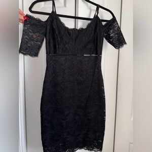 Guess Black Lace Off Shoulder Marcy Dress